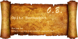 Opitz Bernadett névjegykártya